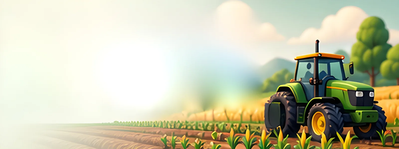 Tractor pe un câmp cultivat